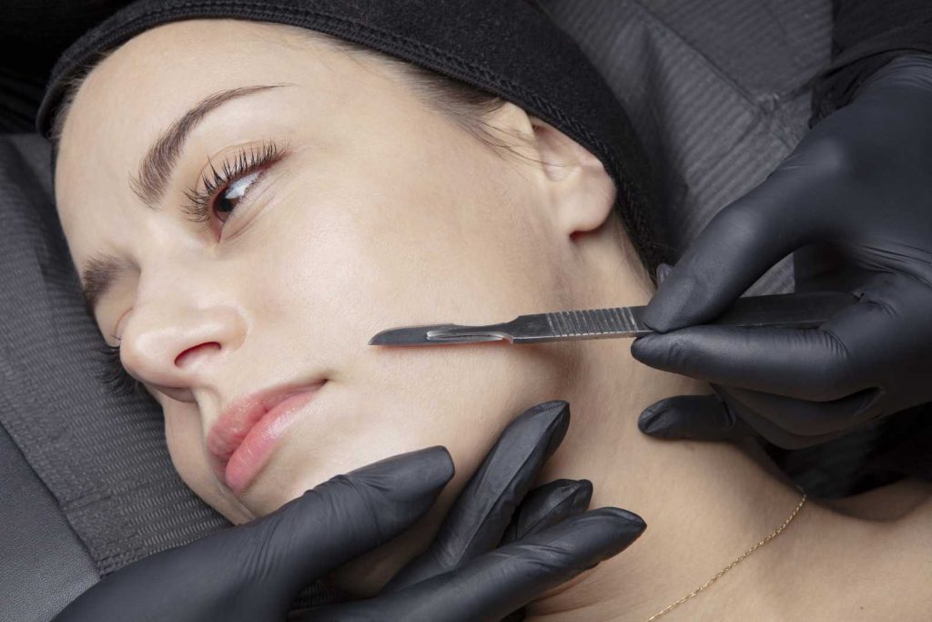 Dermaplaning facial treatment