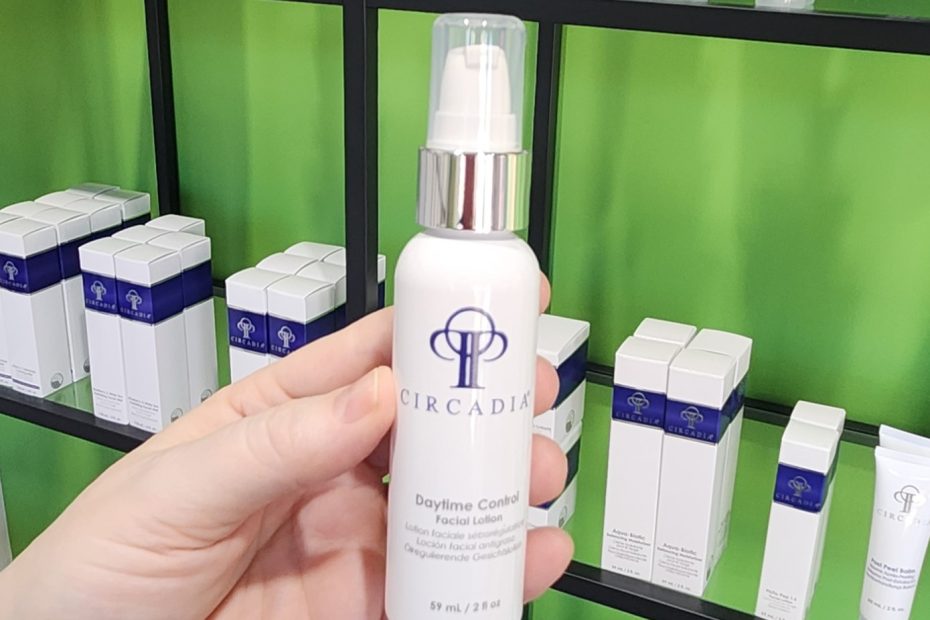 Windy Linde is holding a bottle of Circadia Daytime Control at Linde Esthetics & Wellness Studio in Springfield MO