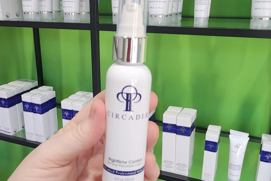 Windy Linde is holding a bottle of Circadia Nighttime Control at Linde Esthetics & Wellness Studio in Springfield MO