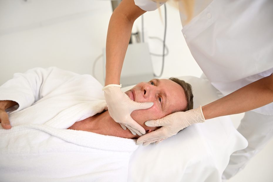 Facial massage on man, Linde Esthetics & Wellness Studio, Springfield MO